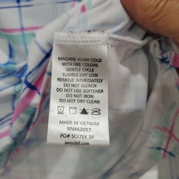 SanSoleil 1/4 Zip UV 50 Cooling Green Blue Mesh Sleeve Panel Golf Pullover Med - Picture 5 of 8